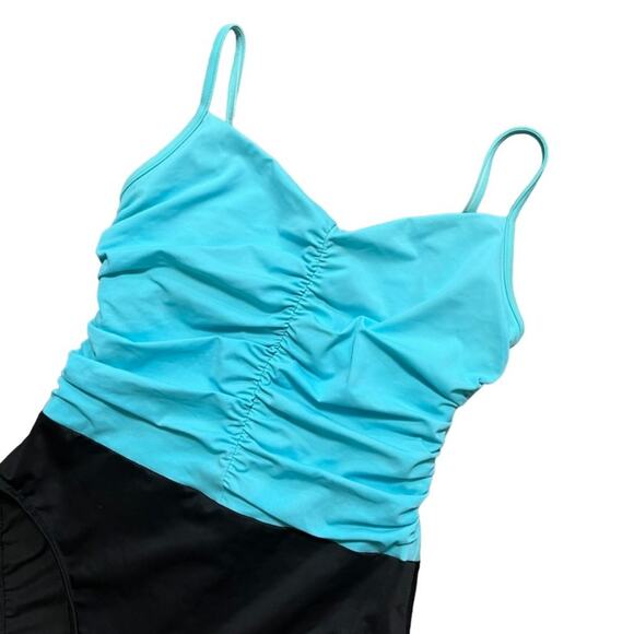 MIRACLESUIT Ruched Colorblock One Piece Swimsuit Bathing Suit SZ 10 - Picture 2 of 13